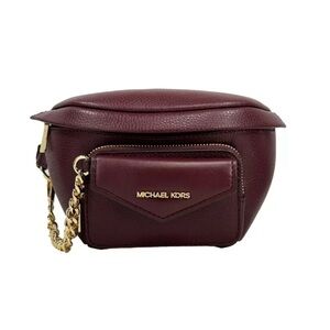 NWT Michael Kors Burgundy Leather 2 in 1 Fanny Pack